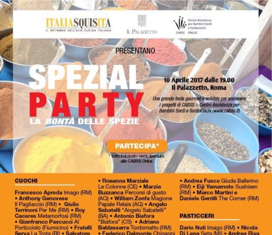 Ci sará uno “Spezial Party” per la festa benefica di primavera di Italia Squisita.