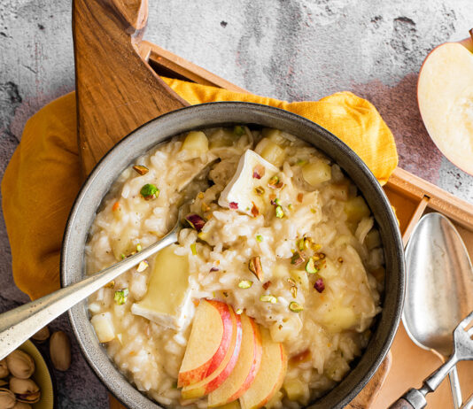 Risotto con mele Braeburn bio Val Venosta e brie