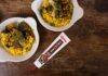 Fregula risottata alla zucca con polvere di caffè e funghi